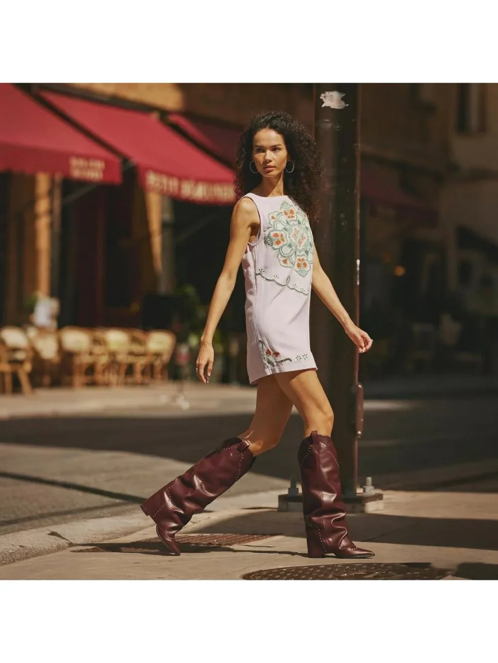 Women's Burgundy Chunky Heel Elegant Cowgirl Fold Over Knee High Shark Boots